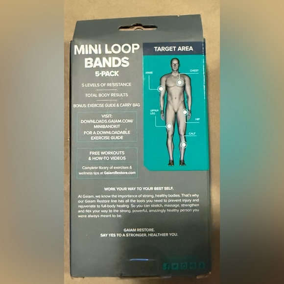 GAIAM RESTORE. Mini Loop Bands 5-Pack - Picture 2 of 4
